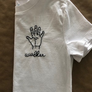 This Many Happy Birthday Tee Embroidery Shirt Custom Handmade hand holding up fingers image 8
