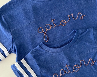 Blue Custom Varsity Football Shirts for Toddlers - Hand Embroidered