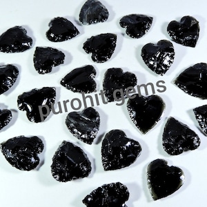 Black Obsidian Heart Crystal: Metaphysical Carving Stone Gemstone