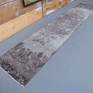 1&#39;8 x 9&#39;3 Ft Runner Rug, Turkish Vintage Rug, Oushak Rug, Antique Rug, Anatolian Rug, 2x9 Carpet, Hallway Rug, Entryway Rug, Room Decor