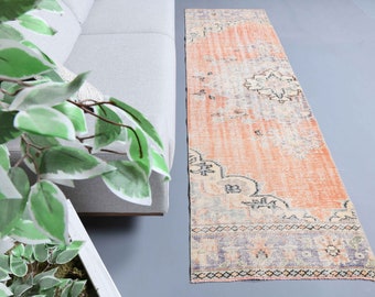 2'7 x 8'8 Ft SOFT RUNNER, Turkish Runner Rug, Hallway Kitchen Runner, Vintage Rug, Modern Handmade Rug Runner, Oushak Rug, Natural Runner