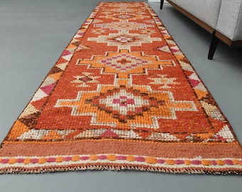 2&#39;6 x 10&#39;9 Ft Turkish Rug, Vintage Rug, Hallway Rug, Runner Rug, 3x11 Rug, Entryway Rug, Wool Rug, Farmhouse Decor, Kitchen Rug