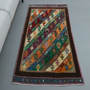 2&#39;6 x 5&#39;2 Ft Vintage Area Rug Living Room, Turkish Area Rug, Living Room Rug, Farmhouse Decor, Area Rug, 3x5 Rug, Room Decor, Carpet