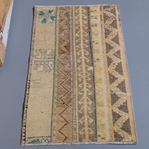2 x 3 Ft Vintage Small Rug, Turkish Door Mat, 2x3 Rug, Entryway Rug, Turkish Rug 2x3, Vintage Rug 2x3, Handmade Rug, Home Decor