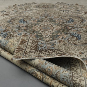 Floral Antique Hand Knotted 10x15 Oversized Rug, Living Room Rug, One of a kind Wool Rug, Same Day Expedited Shipping, 9'9 x 14'9 Ft