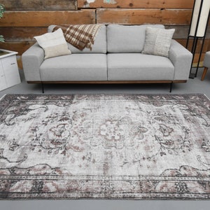 6&#39;1 x 8&#39;9 Ft Vintage Area Rug, Living Room Rug, Oushak Area Rug, Handmade Rug, 6x9 Rug, Turkish Area Rug, Bohemian Rug, Floor Rug, Carpet