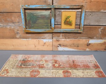 1&#39;7 x 5&#39;0 Ft Vintage Runner Rug, 2x5 Rug, Home Decor, Kitchen Rug, Entry Rug, Turkish Rug 2x5, Bohemian Runner, Short Runner Rug, Room Decor
