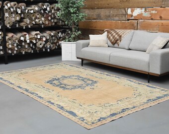 Alfombra vintage de 1,75 m x 3 m, para sala de estar, oushak, turca de 1,5 x 3 m, de suelo, antigua, bohemia.