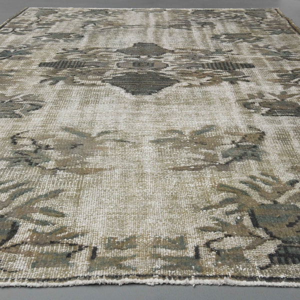 5'4 x 8'2 Ft Turkish Vintage Rug, Antique Rug, Area Rug, Bedroom Rug, Living Room, Dining Room, Oushak Rug, Bohemian Rug, Distressed Rug