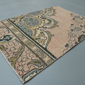 2&#39;9 x 4&#39; Ft Hand Knotted Turkish Rug, Vintage Rug, Wool Rug, 3x4 Rug, Boho Decor, Entryway Rug, Home Decor, Turkish Rug 3x4, Heriz Mat Rug