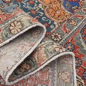 8&#39;8x12&#39;2 ft, SPECIAL WOOL HANDMADE Persian Area Rug, Washable Rug, Organic Color, Root Dye, Vintage Rug, One of a Kind, Rugs for Living Room