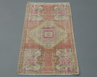 1.6x2.7 ft Turkish Vintage Oushak Antique Rug, Doormat, Anatolian Rug, Carpet, 2x3 Small Rug, Bath mat, Boho Decor, Home Decor, Gift Rug