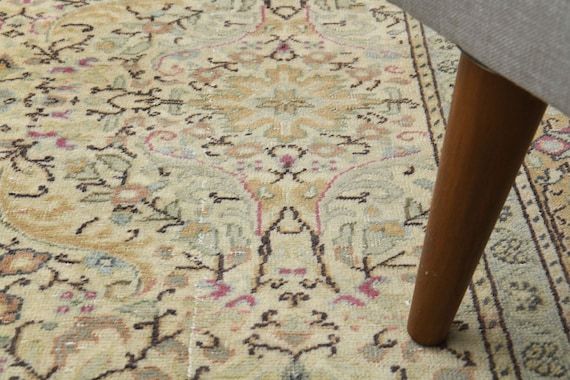 6'5 x 9'4 Ft One-of-a-Kind Rug, Area Rug, Living Room Rug, 6x9 Rug, Oriental Rug, Turkish Area Rug, Turkish Vintage Rug, 6x9 Oushak Rug