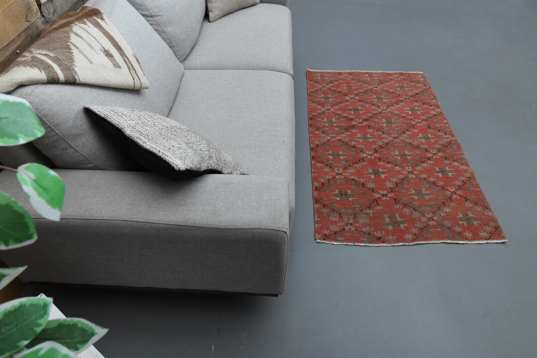 2'8x4'8 Ft, Vintage Small Rug, Door Mat, Wool Rug, Mini Rug, One-of-a ...