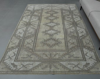 6.3x9.3 Ft Vintage Area Rug, Wool Rug, Anatolian Rug, Turkish Rug, Bohemian Area Rug, 6x9 Antique Rug, Living Room Rug, 6x9 Floor Rugs