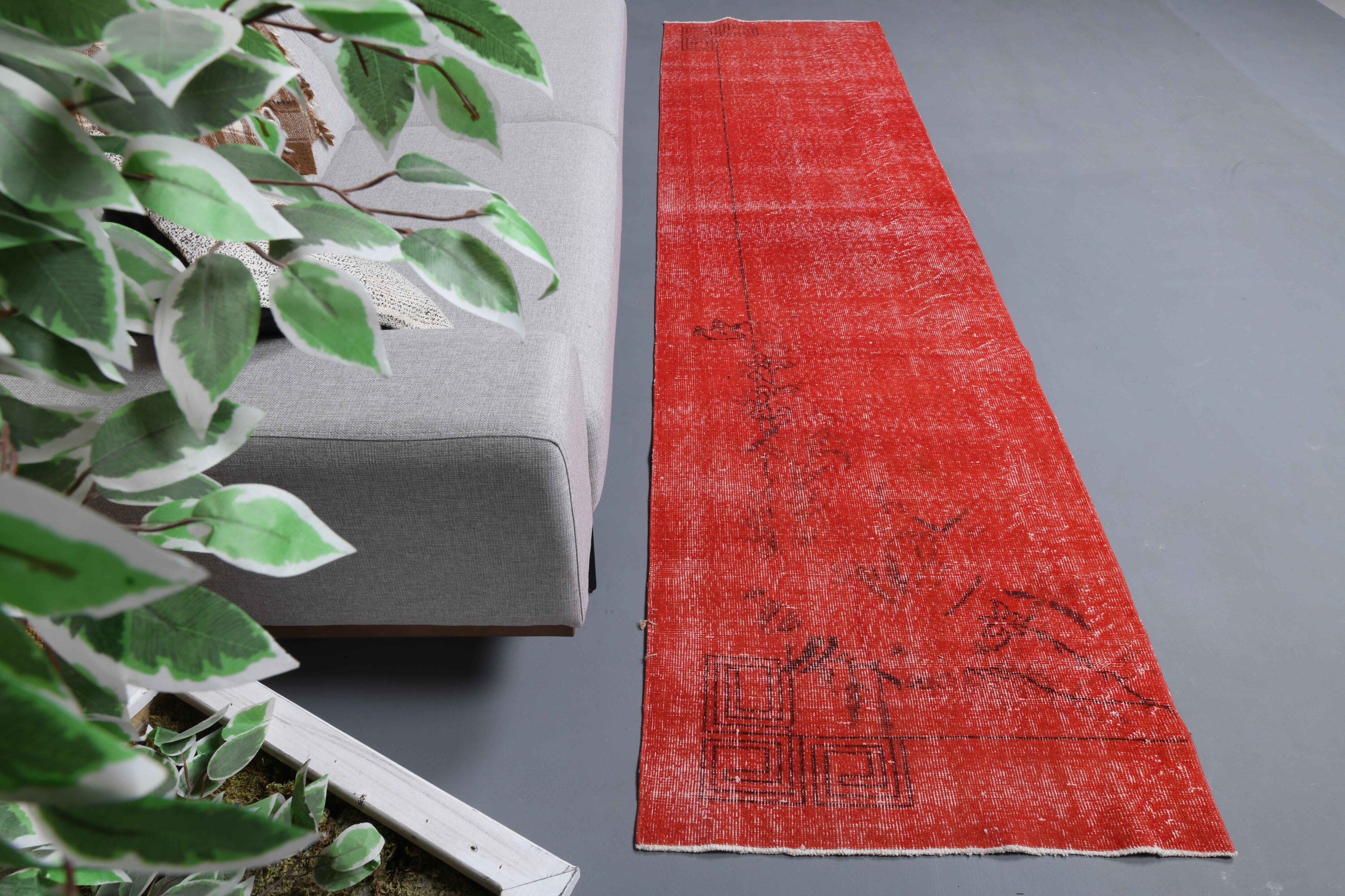 27 x 101 Ft Distressed Red Rug Runner Turkish Vintage Etsy