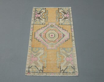 1.5x2.9 ft Turkish Vintage Oushak Antique Rug, Doormat, Anatolian Rug, Carpet, 2x3 Small Rug, Bath mat, Boho Decor, Home Decor, Gift Rug