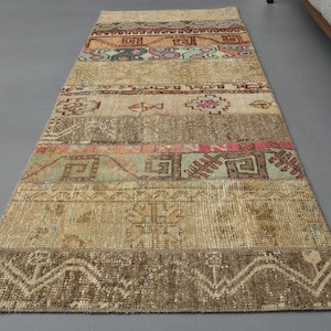 1&#39;9 x 5&#39;2 Ft Vintage Rug, Entryway Rug, Runner Rug, Wool Rug, 2x5 Rug, Hallway Rug, Entry Rug, Kitchen Rug, Home Decor, Oushak Runner