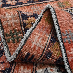3&#39;6x6&#39;5 ft, ORANGE TURKISH RUG, Vintage Handmade Rug, Wool Rug, Antique Rug, Special Rug, 4x7 Area Rug, Living Room Rug, Orange Beige Rug