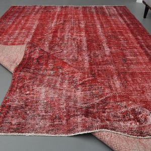 5&#39;8x9&#39;4 ft, SHABBY DECOR RUG, Handmade Turkish Rug, Red Rug, Living Room Rug, Dining Room Rug, Office Rug, Bedroom Rug, 6x9 Vintage Area Rug