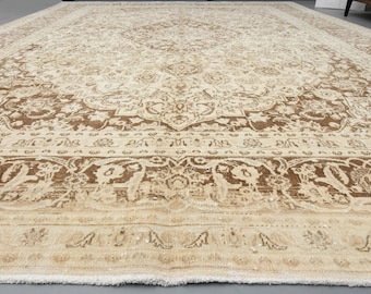 9&#39;4 x 12&#39;9 Ft One-of-a-Kind Oversize Area Rug for Living Room, Bedroom, Dining Room, Office, Large Area Rug, Handmade 9x13 Rug, Carpet