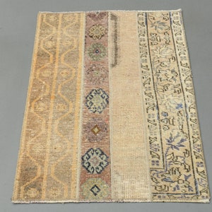 2x3 Ft Turkish Vintage Handmade Oushak Rugs, Door Mat Carpet, Handmade Wool Rug, Small Rug, Entryway Rug, Boho Decorö Bath Mat, Door Mat