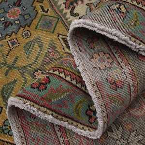 7&#39;9x11&#39;2 ft, HANDWOVEN ANTIQUE PERSIAN Area Rug, Rugs for Living Room, Dining Room Rug, Washable Rug, Root Dye, Minimalist, High Quality Rug