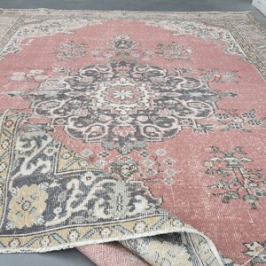 6&#39;2x9&#39;4 ft, RED VINTAGE RUG, Medallion Rug, Living Room Rug, Dining Room Rug, Bedroom Rug, Home Decor, Wool Rug, Handmade Turkish Rug, Decor