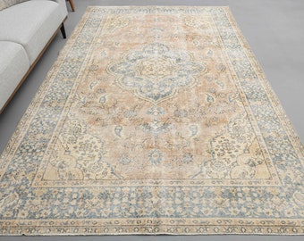 Alfombra vintage de 1,90 m x 3,05 m, para sala de estar, de 15,24 x 3,04 m, turca vintage, descolorida, bohemia, de 15,24 x 3,04 m, para sala de estar