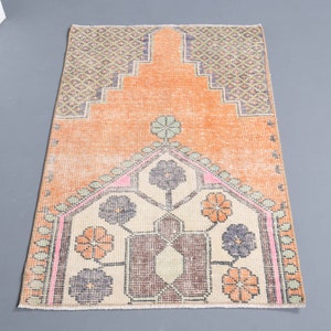 2&#39;1 x 3&#39;2 Ft Turkish Small Rug, Handmade Vintage Rug, Turkish Door Mat, 2x3 Rug, Entryway Rug, Kitchen Rug, Bathroom Rug, Turkish Rug 2x3