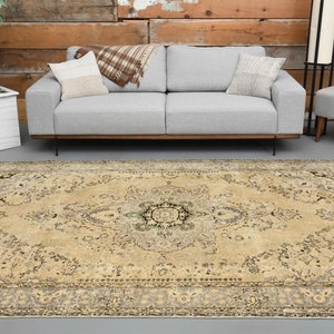 6&#39;7 x 9&#39;7 Ft One-of-a-Kind Area Rug, Handmade Rug, Oversized Rug, Living Room Rug, Antique Rug, 7x10 Rug, Bohemian Rug, Large Area Rug