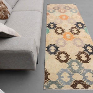 2'9 x 8'4 Ft Oushak Runner, Wool Rug, Hallway Rug, Turkish Rug 3x8, Entryway Rug, 3x8 Rug, Home Decor, Handwoven Runner Rug, Bohemian Runner image 1