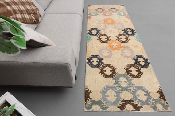2'9 x 8'4 Ft Oushak Runner, Wool Rug, Hallway Rug, Turkish Rug 3x8, Entryway Rug, 3x8 Rug, Home Decor, Handwoven Runner Rug, Bohemian Runner