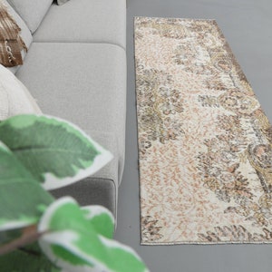 3&#39; x 8&#39;1 Ft Floral Runner Rug, Stair Hallway Rug, Antique Rug, Anatolian Rug, Handmade Rug, 3x8 Turkish Rug, Kitchen Runner Rug 3x8