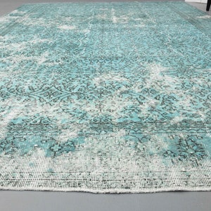 6&#39;9 x 10&#39;2 Ft Vintage Area Rug, 7x10 Rug, Blue Rug, Bohemian Eclectic Rug, Turkish Rug 7x10, Handwoven Rug, Home Decor, Living Room Rug
