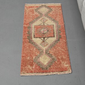 1&#39;4x3&#39;1 ft. Handmade Rug, Turkish Vintage Rug, Door Mat Rug, Wool Rug, Entryway Rug, Small Rug, Mini Rug, One-of-a-Kind Rug, 1x3 Rug