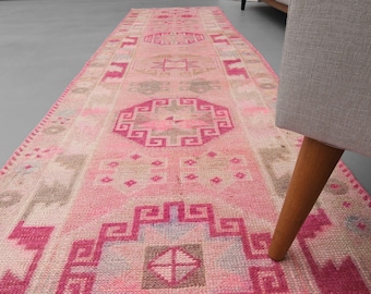 3 x 11 Ft Turkish Runner, Vintage Hallway Rug, Antique Rug, Anatolian Handmade Rug, 3x11 Carpet, Kitchen Rug Runner, Entryway Rug