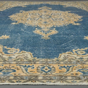6&#39;7 x 10&#39; Ft One-of-a-Kind Oriental Oushak Anatolian 7x10 Bohemian Large Area Rug, Handwoven Luxury Carpet, Living Room Rug, Dining Room Rug