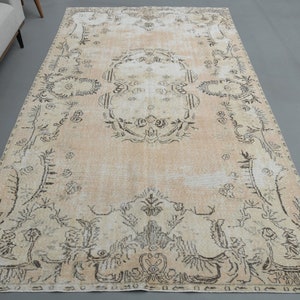 6x10 Ft Turkish Vintage Rug, Antique Rug, Living Room Rug, Turkish Area Rug, Orange Carpet, Large Rug, Bohemian Style, Floor Rug, Oushak Rug