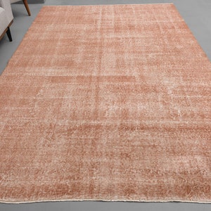 6&#39;6 x 10&#39;2 Ft Vintage Area Rug, Living Room Rug, Oushak Rug, 7x10 Rug, Turkish Area Rug, Floor Rug, Antique Rug, Bohemian Rug, Solid Rug