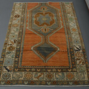 3.4x4.3 Ft Turkish Small Rug, Vintage Rug, Turkish Door Mat, 3x4 Rug, Entryway Rug, Kitchen Rug, Bathroom Rug, Entry Mat 3x4, Vintage Mat