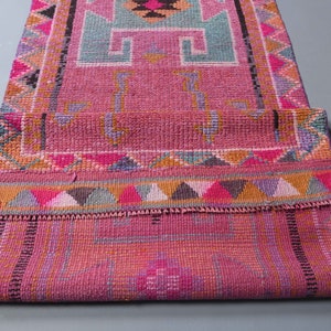 2.8x12.3, SPRING DECOR, Vintage Turkish Rug, Handmade Rug, Wool Rug, Herki Runner, Stair Decor Rug, 3x12 Runner, Boho Decor, Hallway Runner