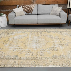7&#39;1 x 10&#39;5 Ft One-of-a-Kind Rug, Handmade Rug, Oversized Rug, Living Room Rug, Antique Rug, 7x10 Rug, Bohemian Rug, Large Rug, Faded Rug