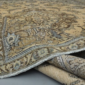 9&#39;4 x 12&#39;7 Ft Orange Antique Rug, One-of-a-Kind Area Rug for Living Room, Oversized Rug, 9x13 Rug, Oriental Rug, Authentic Rug, Home Decor