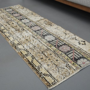 1&#39;5 x 4&#39;1 Ft Small Rug, Turkish Vintage Oushak Rug, Door Mat, Bath Mat, Handmade Wool Mini Rug, Kitchen Rug, Shabby Chic Decor, Gift Rug