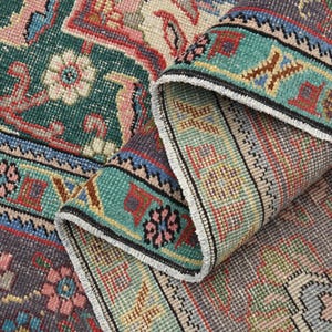 9&#39;5x12&#39;7 ft, RED WOVEN PERSIAN Area Rug, Living Room Rug, Bedroom Rug, Handmade Rug, Washable, Anti-Allergenic, Organic Color, Vintage, Wool