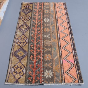 2 x 3 Ft Vintage Small Rug, Turkish Door Mat, 2x3 Rug, Entryway Rug, Turkish Rug 2x3, Vintage Rug 2x3, Handmade Rug, Home Decor