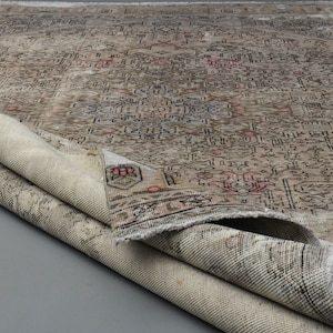 6x12 ft Vintage Faded Rug, Area Rug for Living Room, Turkish Rug, Handmade Rug, Oversized Rug, Antique Rug, Bedroom Rug, Oushak Rug, Carpet