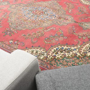 279x390 cm, HANDMADE VINTAGE PERSIAN Area Rug, Rugs for Living Room, Luxury Rug, Wool, Floral Design, Bedroom Rug, Minimalist, 9&#39;2x12&#39;8 ft