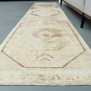 2&#39;5 x 11&#39;0 Ft Turkish Runner Rug, Wool Rug, One-of-a-Kind 2x11 Kitchen Rug, Oushak Runner, 2x11 Rug for Hallway, Farmhouse Decor, Faded Rug